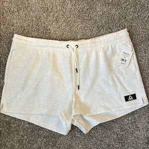Reebok White Athletic Shorts with Elastic Waistband